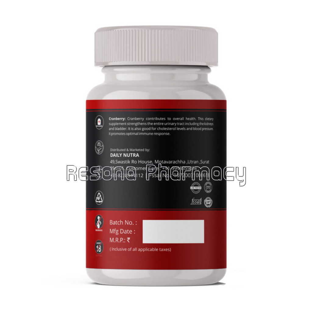 Upgevit Cranberry Capsules For Urinary Tract Health (Uti) , Kidney Health, Bladder Support Triple Strength Ultimate Potency Non Gmo, Gluten Free Cranberry Pills Supplements – 60 Capsules
