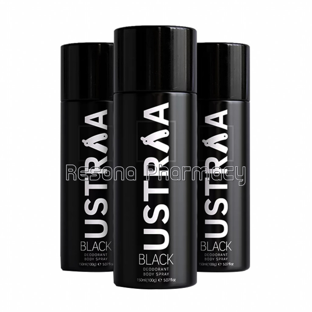 Black Deodorant Body Spray, 150 Ml  Set Of 3