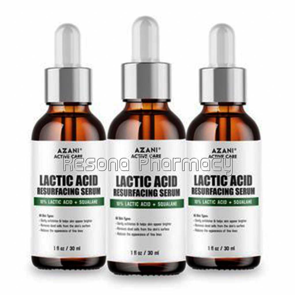 Lactic Acid Resurfacing Serum For Exfoliating Dead Skin, Reduces Fine Lines, 10% Lactic Acid, Squalane  Brighter and Lighter Skin, Women and Men 30Ml Pack Of 3