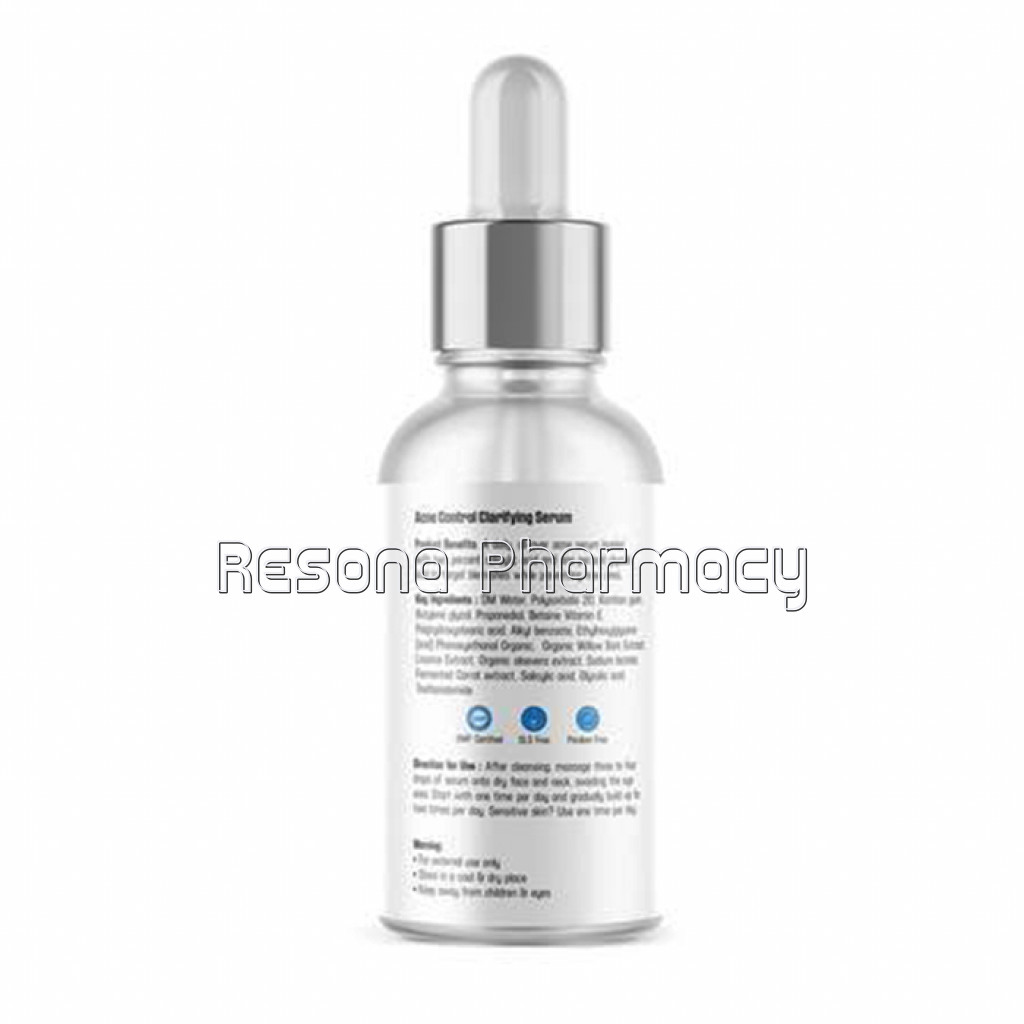 Acne Clarifying Serum For Reducing Acne, Blemishes and Clogged Pores, 2% Salicylic Acid and 1% Glycolic Acid  Prevents Future Acne Breakouts, Women and Men 30Ml Pack Of 1
