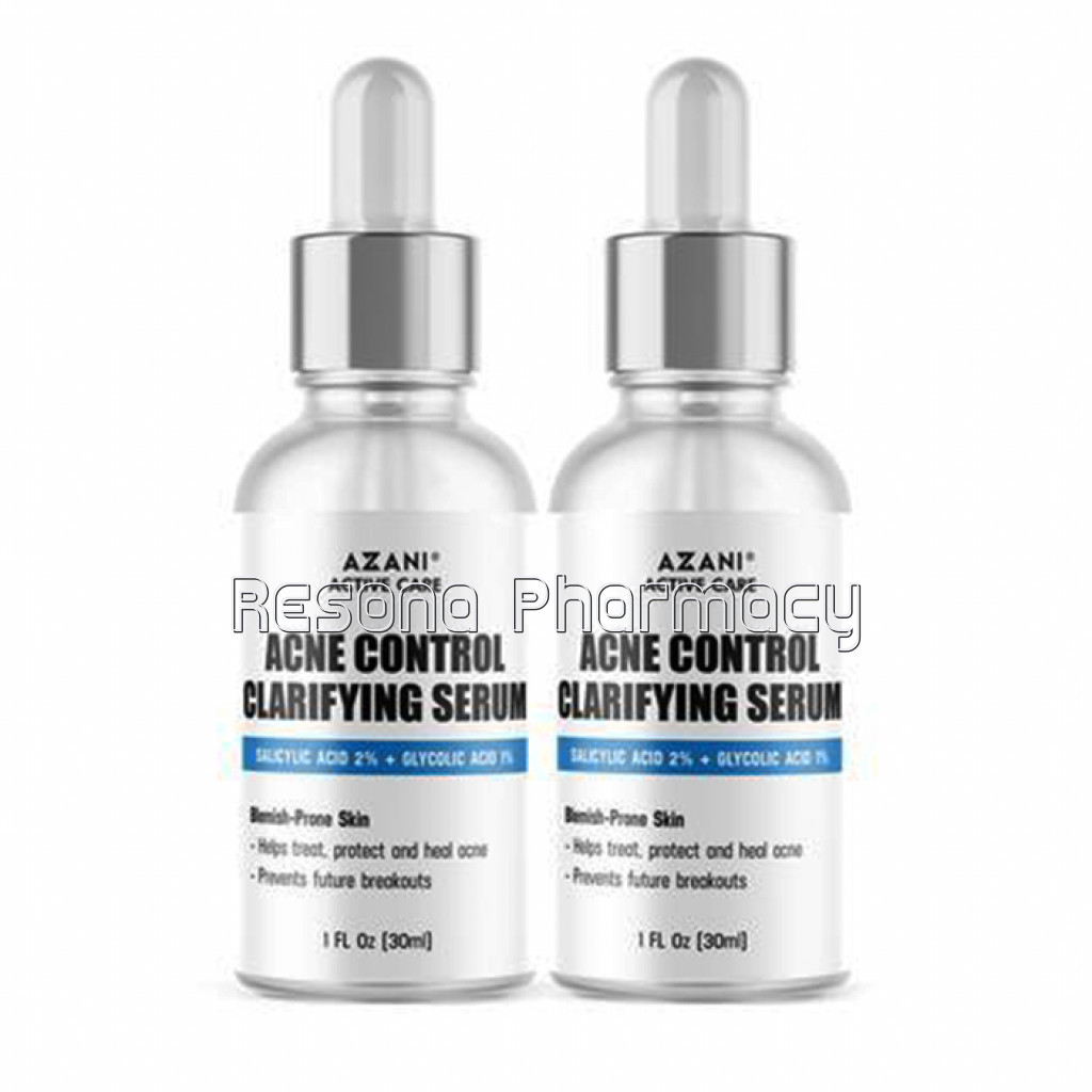Acne Clarifying Serum For Reducing Acne, Blemishes and Clogged Pores, 2% Salicylic Acid and 1% Glycolic Acid  Prevents Future Acne Breakouts, Women and Men 30Ml Pack Of 2