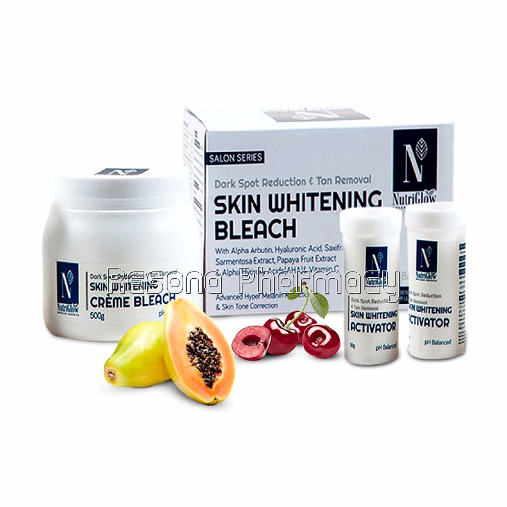 Nutriglow Advanced Organics Skin Whitening Cream Bleach Kit