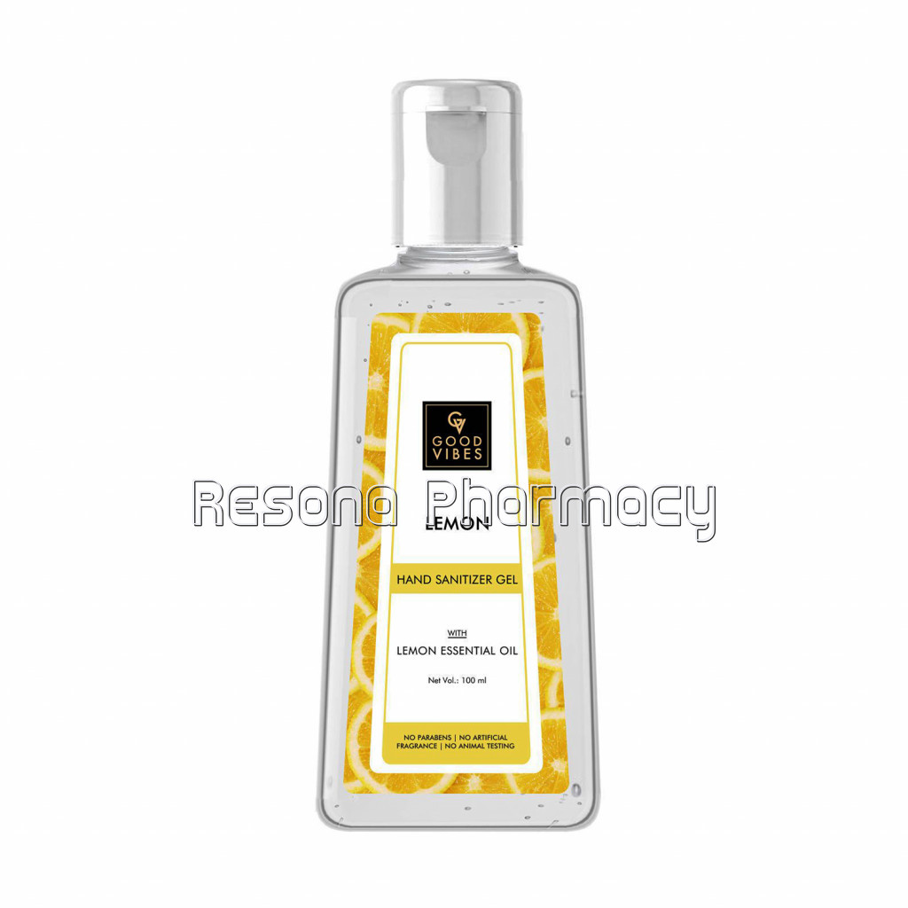 Good Vibes Lemon Hand Sanitizer Gel With Lemon Essential Oil   100 Ml