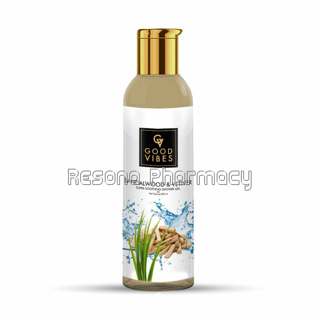 Good Vibes Super Soothing Shower Gel (Body Wash)   Sandalwood and Vetiver (200 Ml)