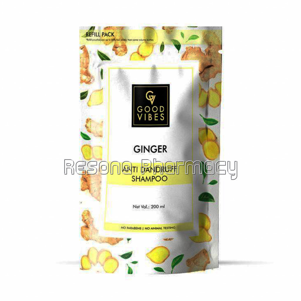 Good Vibes Anti Dandruff Shampoo   Ginger 200 Ml Refill Pack