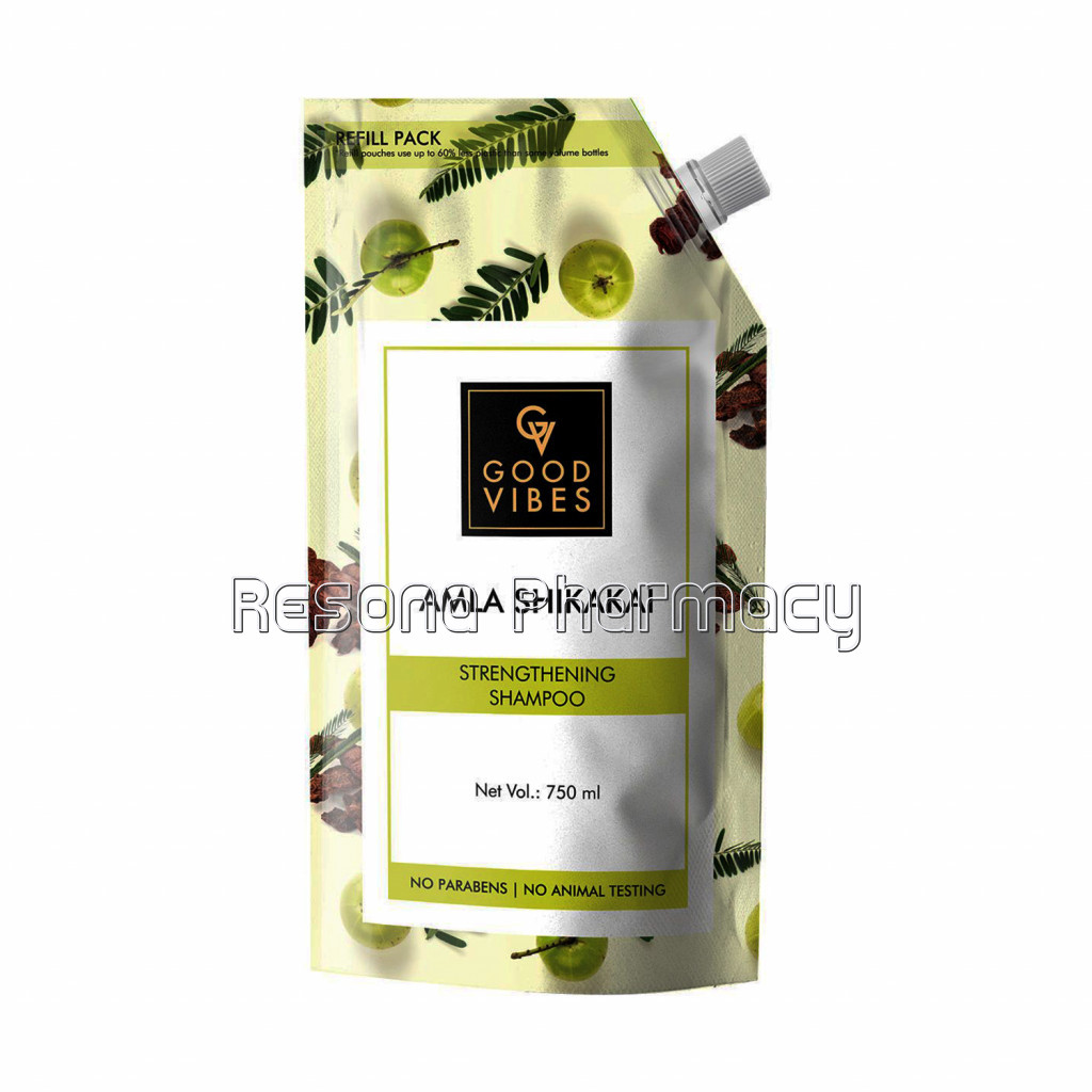 Good Vibes Amla Shikakai Strengthening Shampoo Refill Pack (750 Ml)