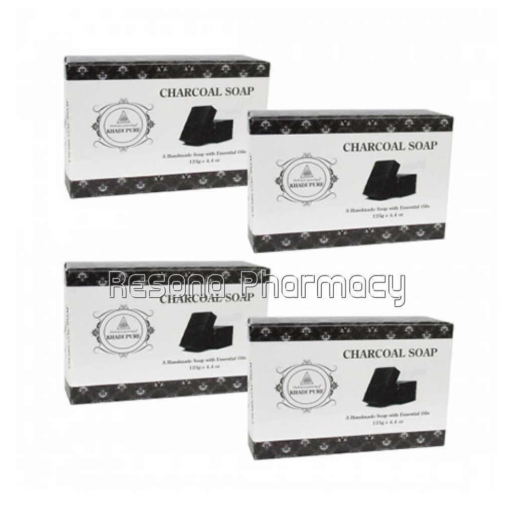 Khadi Pure Herbal Charcoal Soap   125G (Set Of 4)