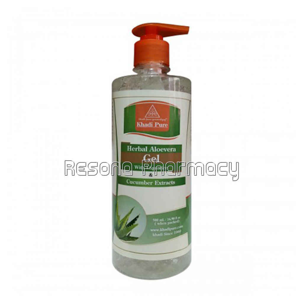 Khadi Pure Herbal Aloevera Gel With Liquorice and Cucumber Extracts (Transparant)   500G