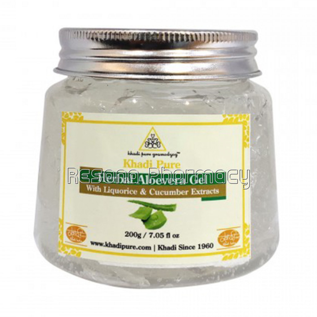 Khadi Pure Herbal Aloevera Gel With Liquorice and Cucumber Extracts (Transparant)   200G