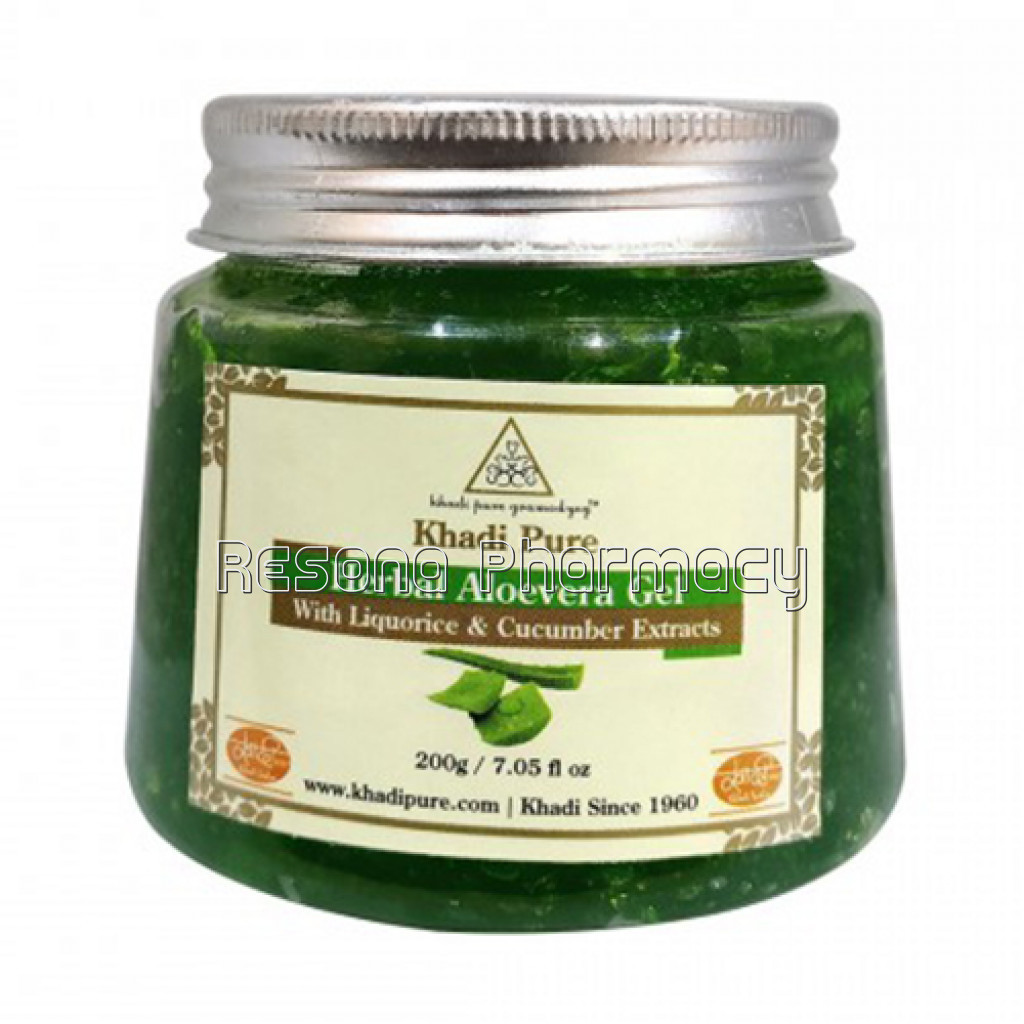 Khadi Pure Herbal Aloevera Gel With Liquorice and Cucumber Extracts (Green)   200G