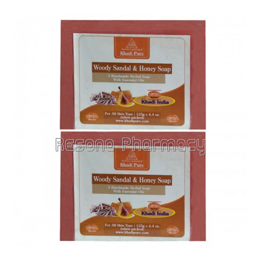 Khadi Pure Herbal Woody Sandal and Honey Soap With Sheabutter   125G (Set Of 2)