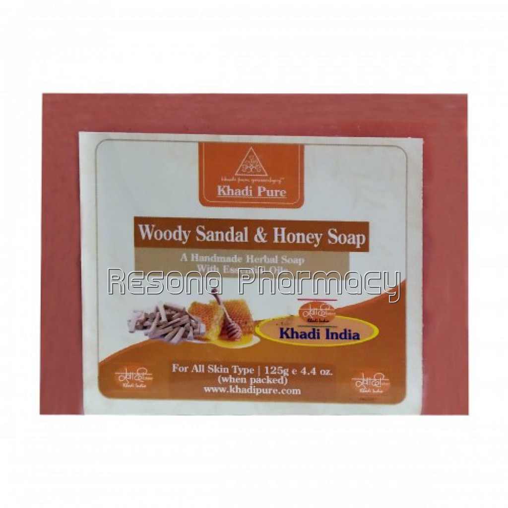 Khadi Pure Herbal Woody Sandal and Honey Soap With Sheabutter   125G