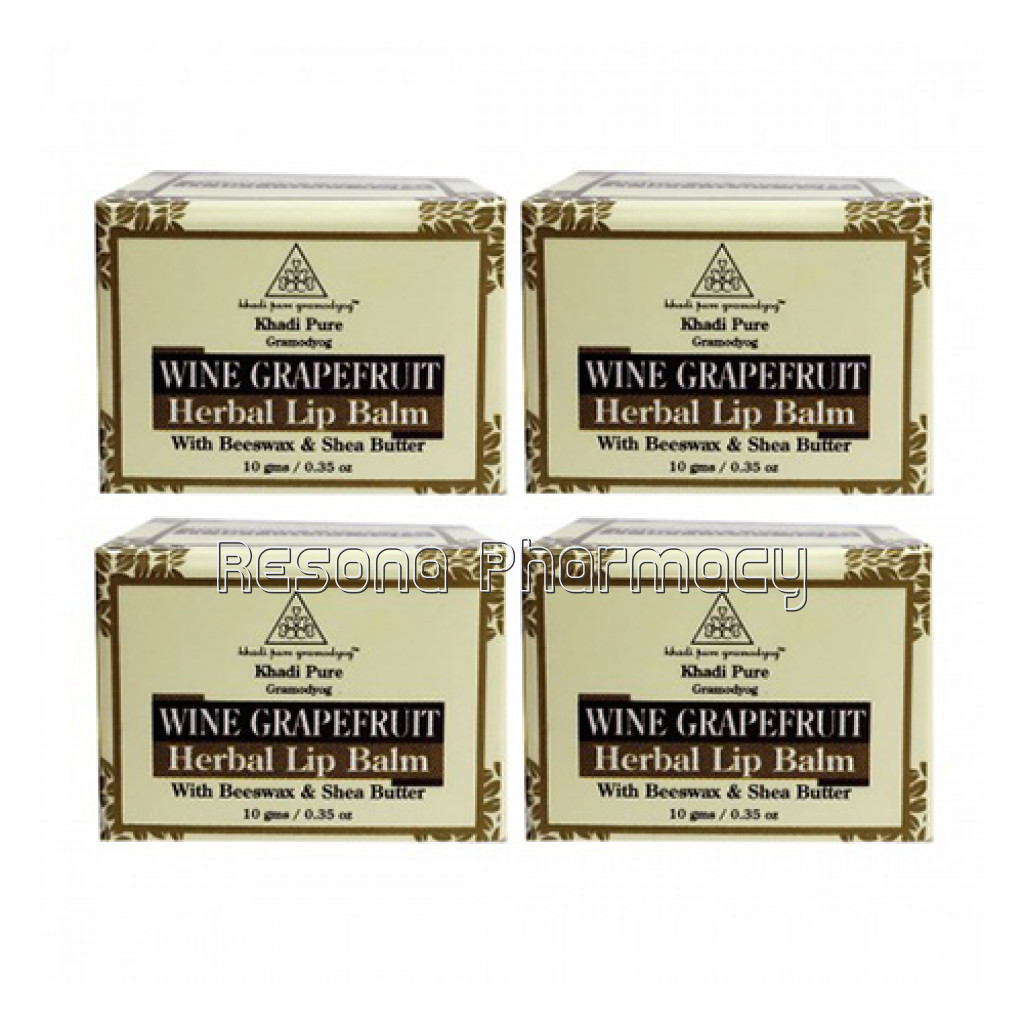 Khadi Pure Herbal Wine Grape Fruit Lip Balm   10G (Set Of 4)