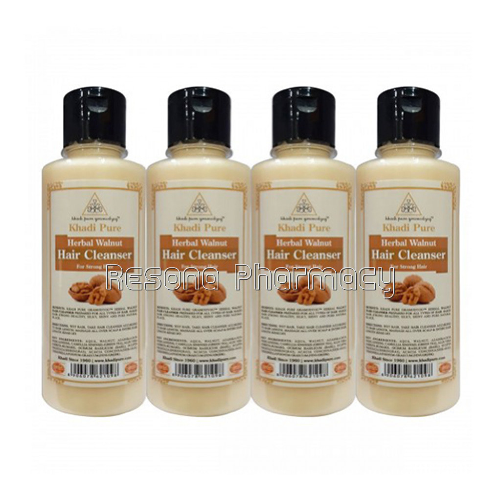 Khadi Pure Herbal Walnut Hair Cleanser   210Ml (Set Of 4)