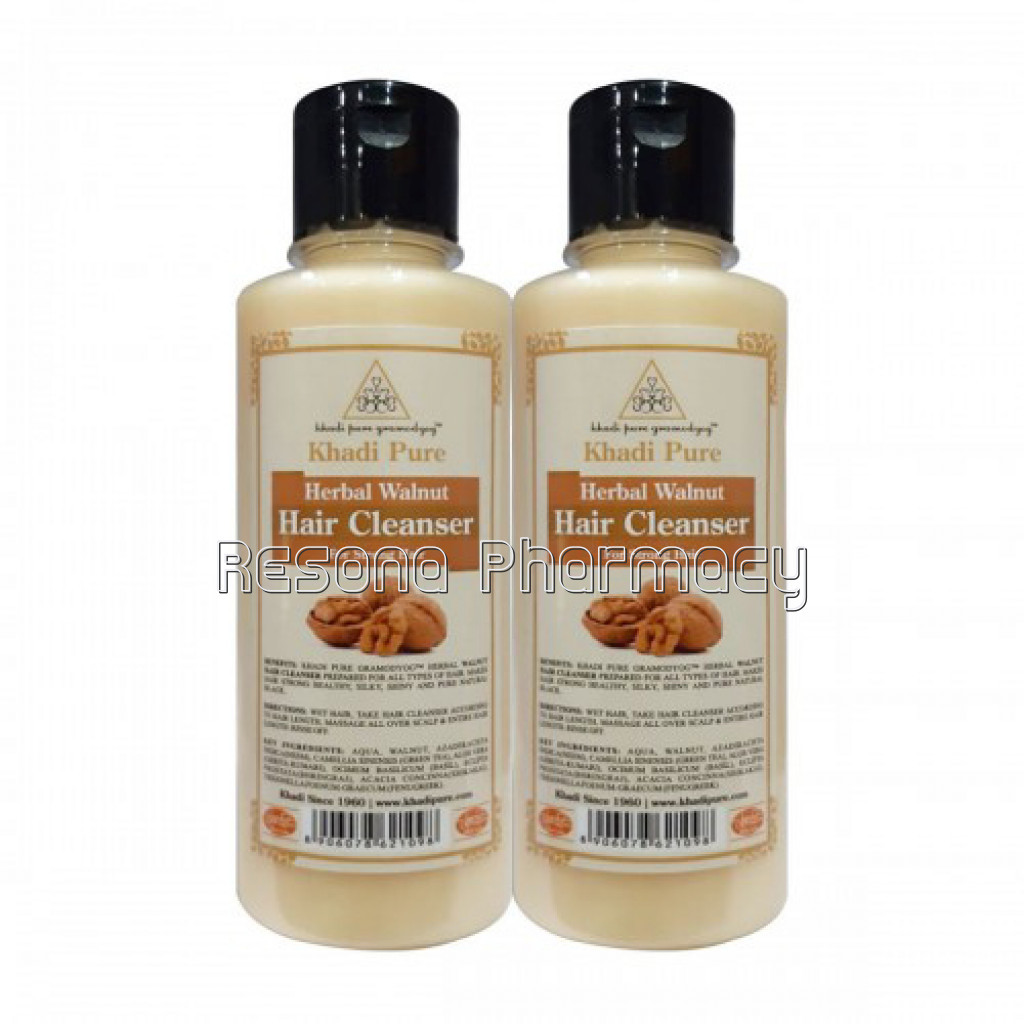 Khadi Pure Herbal Walnut Hair Cleanser   210Ml (Set Of 2)