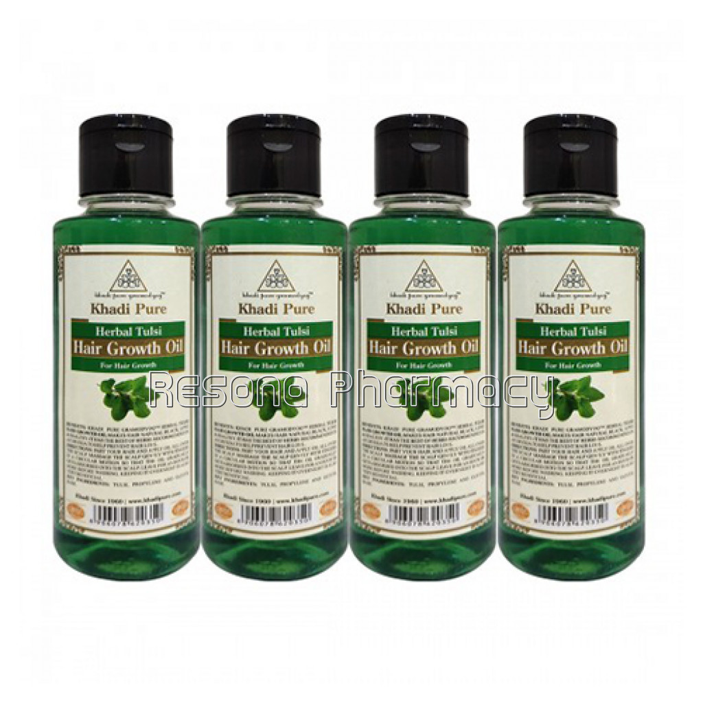Khadi Pure Herbal Tulsi Hair Growth Oil   210Ml (Set Of 4)