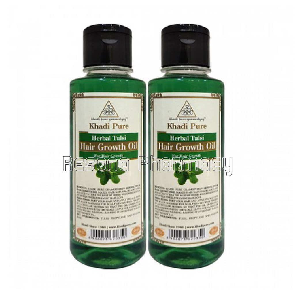 Khadi Pure Herbal Tulsi Hair Growth Oil   210Ml (Set Of 2)