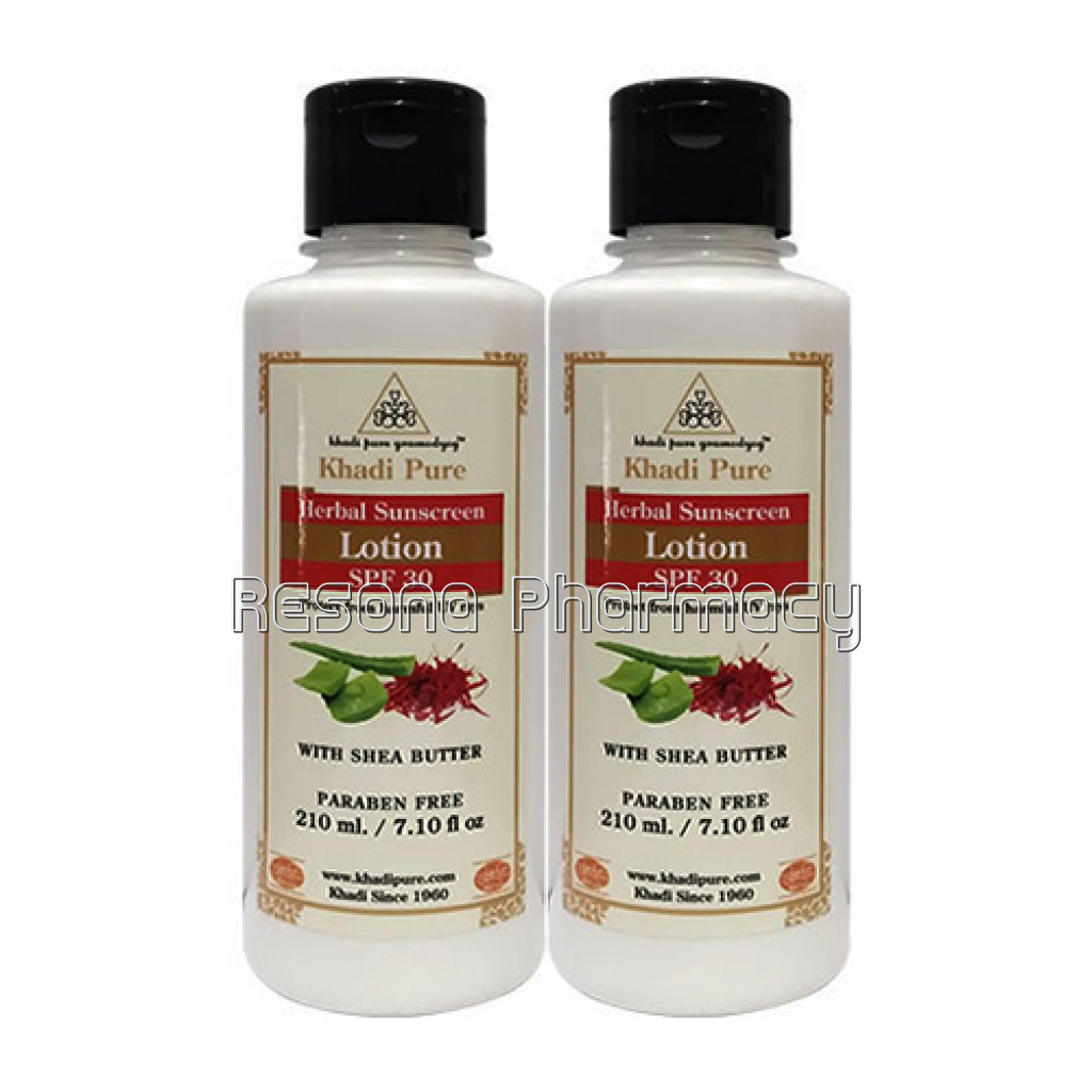 Khadi Pure Herbal Sunscreen Lotion (Spf 30)   210Ml (Set Of 2)