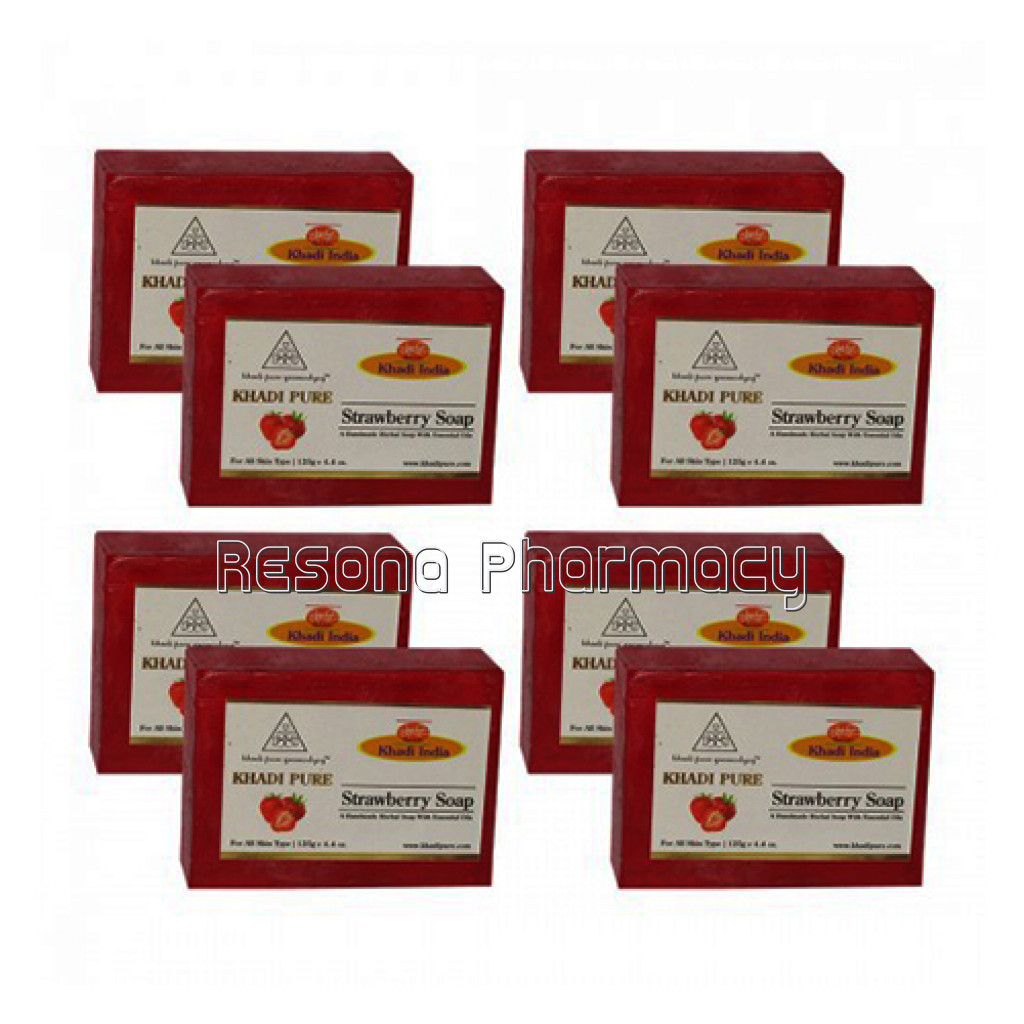 Khadi Pure Herbal Strawberry Soap   125G (Set Of 8)