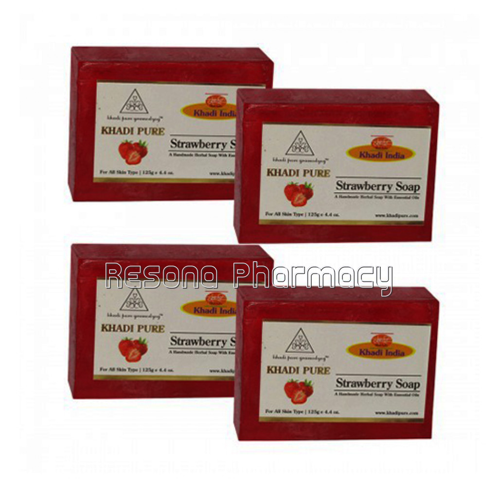 Khadi Pure Herbal Strawberry Soap   125G (Set Of 4)