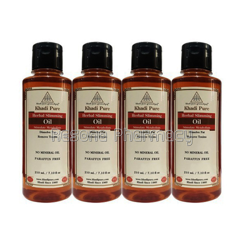 Khadi Pure Herbal Slimming Oil Paraffin Mineral Oil Free   210Ml (Set Of 4)