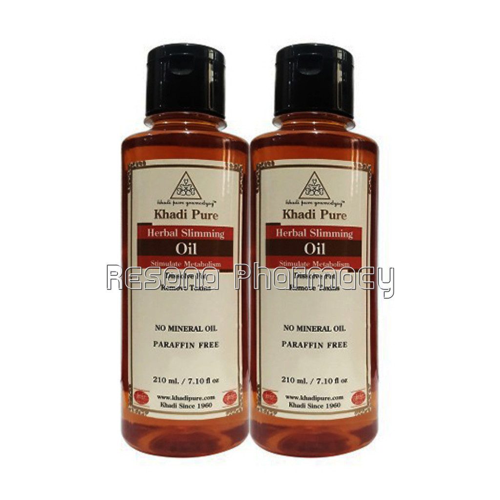 Khadi Pure Herbal Slimming Oil Paraffin Mineral Oil Free   210Ml (Set Of 2)