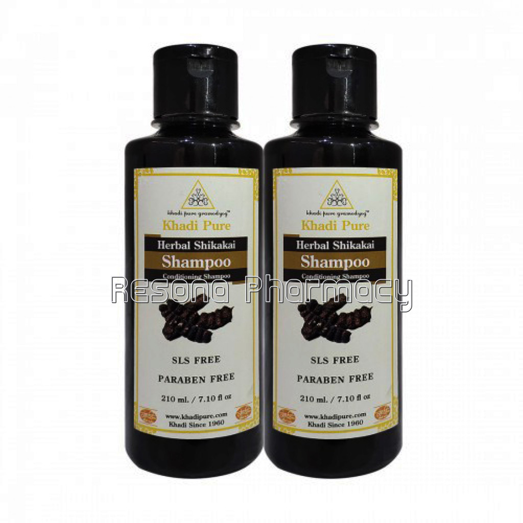 Khadi Pure Herbal Shikakai Shampoo Sls Paraben Free   210Ml (Set Of 2)