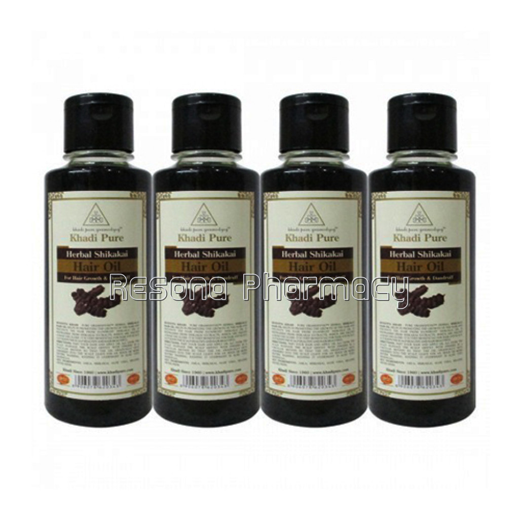 Khadi Pure Herbal Shikakai Hair Oil   210Ml (Set Of 4)