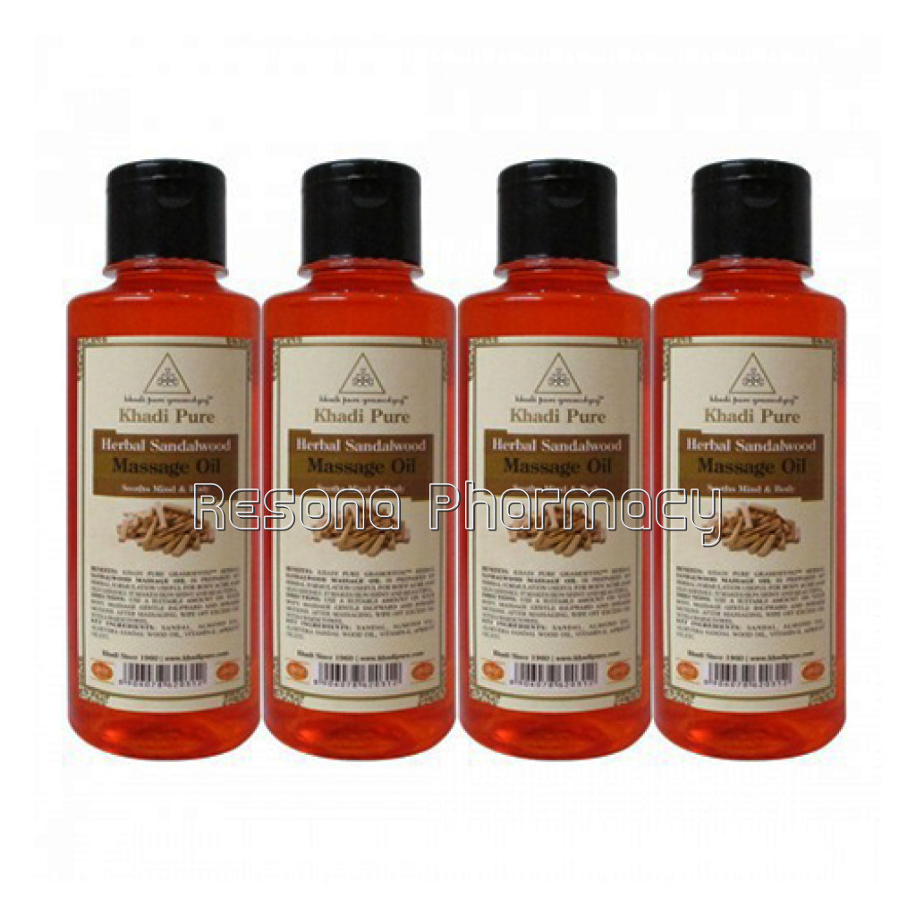 Khadi Pure Herbal Sandalwood Massage Oil   210Ml (Set Of 4)