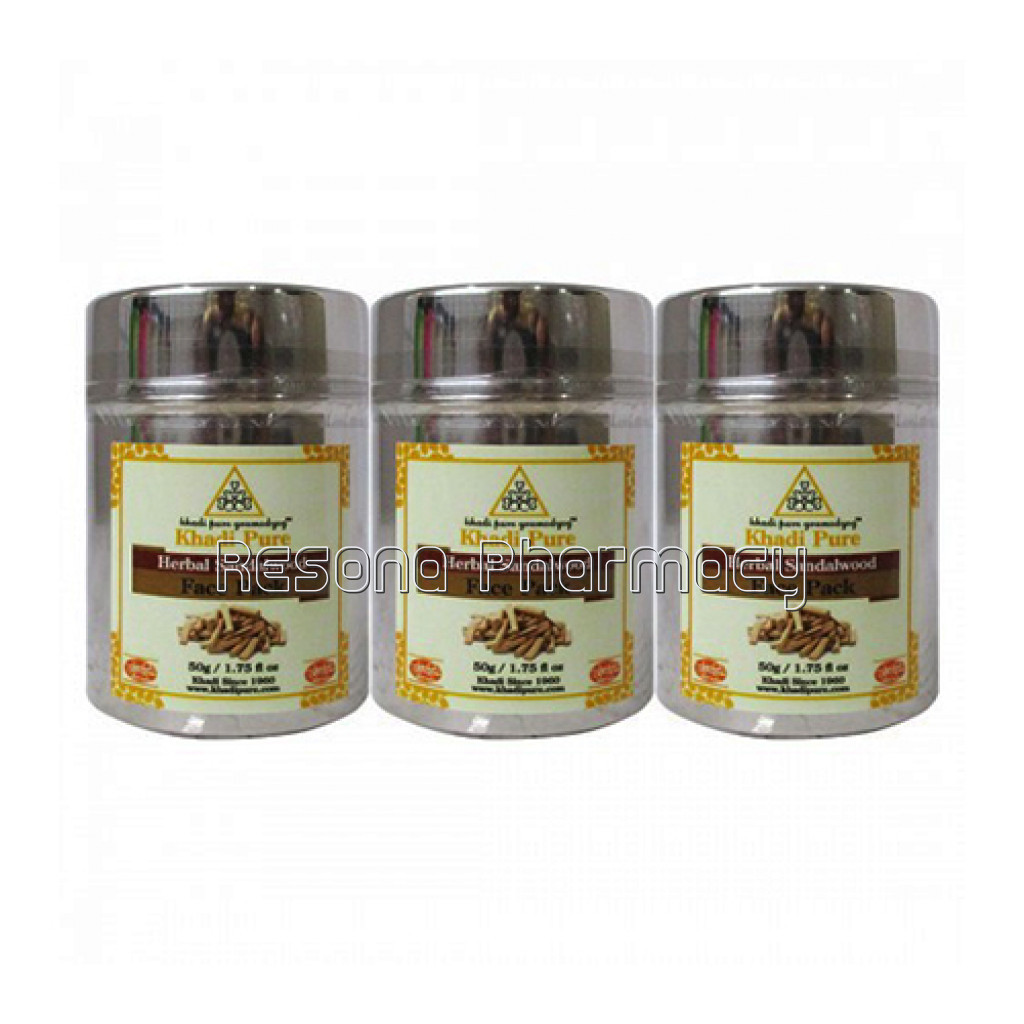 Khadi Pure Herbal Sandalwood Face Pack   50G (Set Of 3)