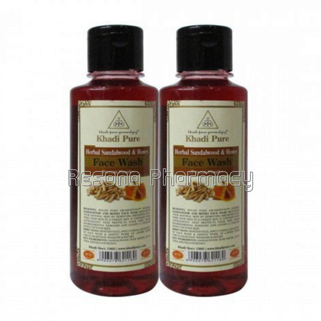 Khadi Pure Herbal Sandalwood and Honey Face Wash   210Ml (Set Of 2)