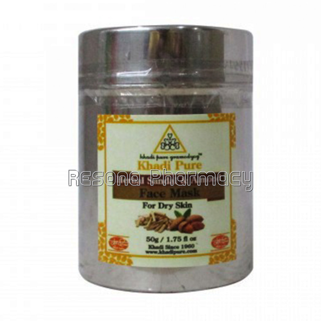 Khadi Pure Herbal Sandal and Almond Face Mask (For Dry Skin)   50G