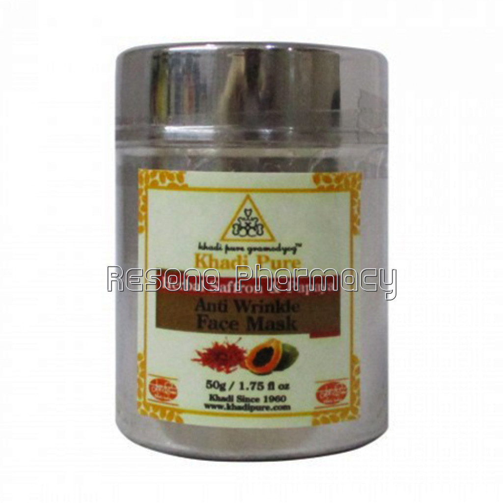 Khadi Pure Herbal Saffron and Papaya Anti Wrinkle Face Pack   50G