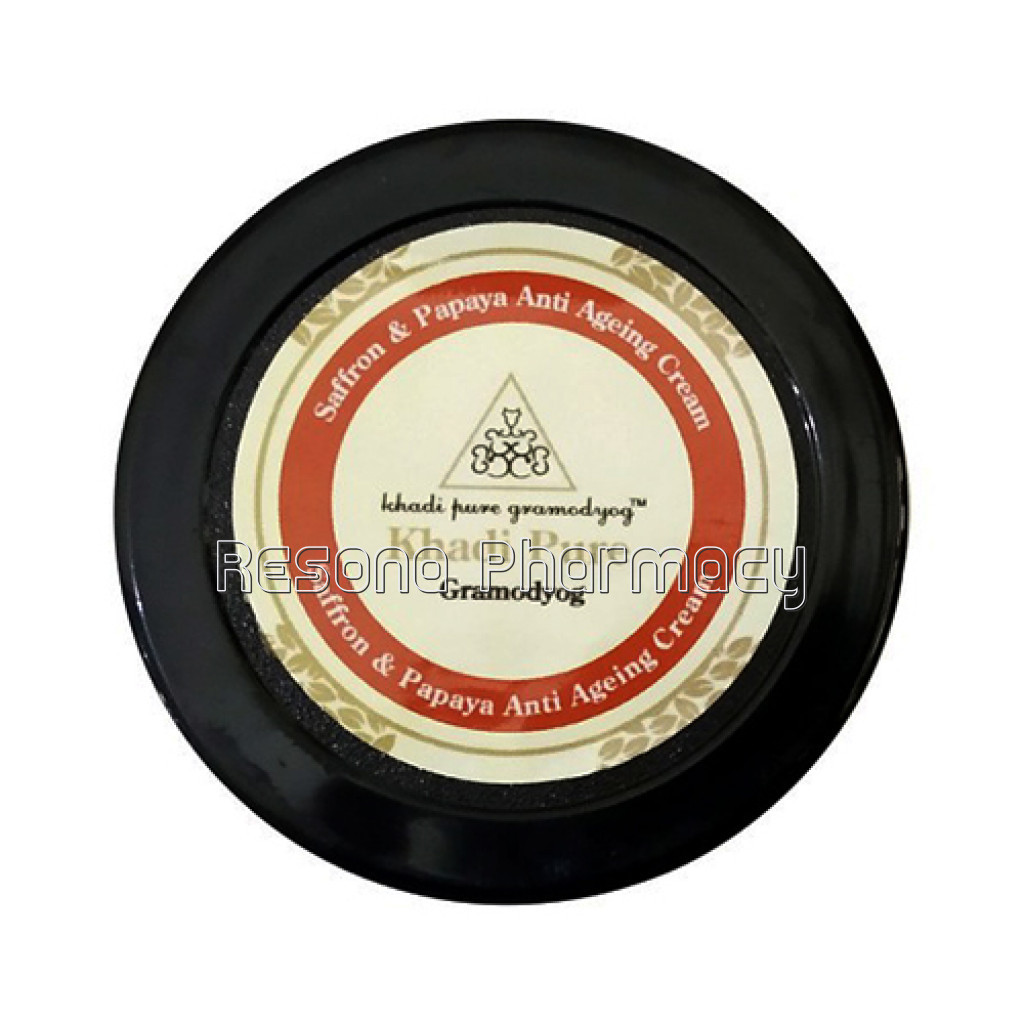 Khadi Pure Herbal Saffron and Papaya Anti Ageing Cream With Sheabutter   50G