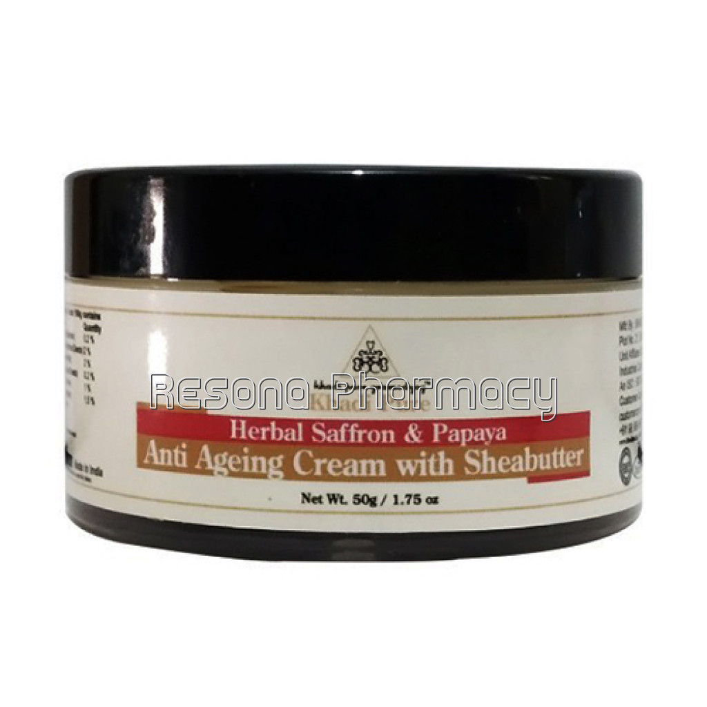 Khadi Pure Herbal Saffron and Papaya Anti Ageing Cream With Sheabutter   50G