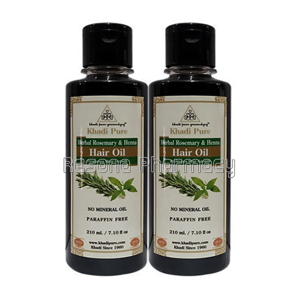 Khadi Pure Herbal Rosemary and Henna Hair Oil   210Ml (Set Of 2)