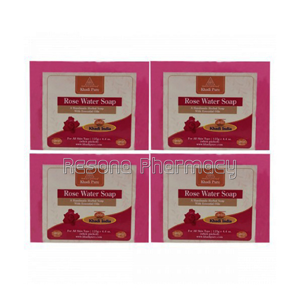 Khadi Pure Herbal Rose Water Soap   125G (Set Of 4)