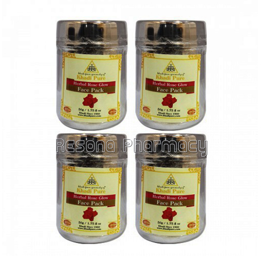 Khadi Pure Herbal Rose Glow Face Pack   50G (Set Of 4)
