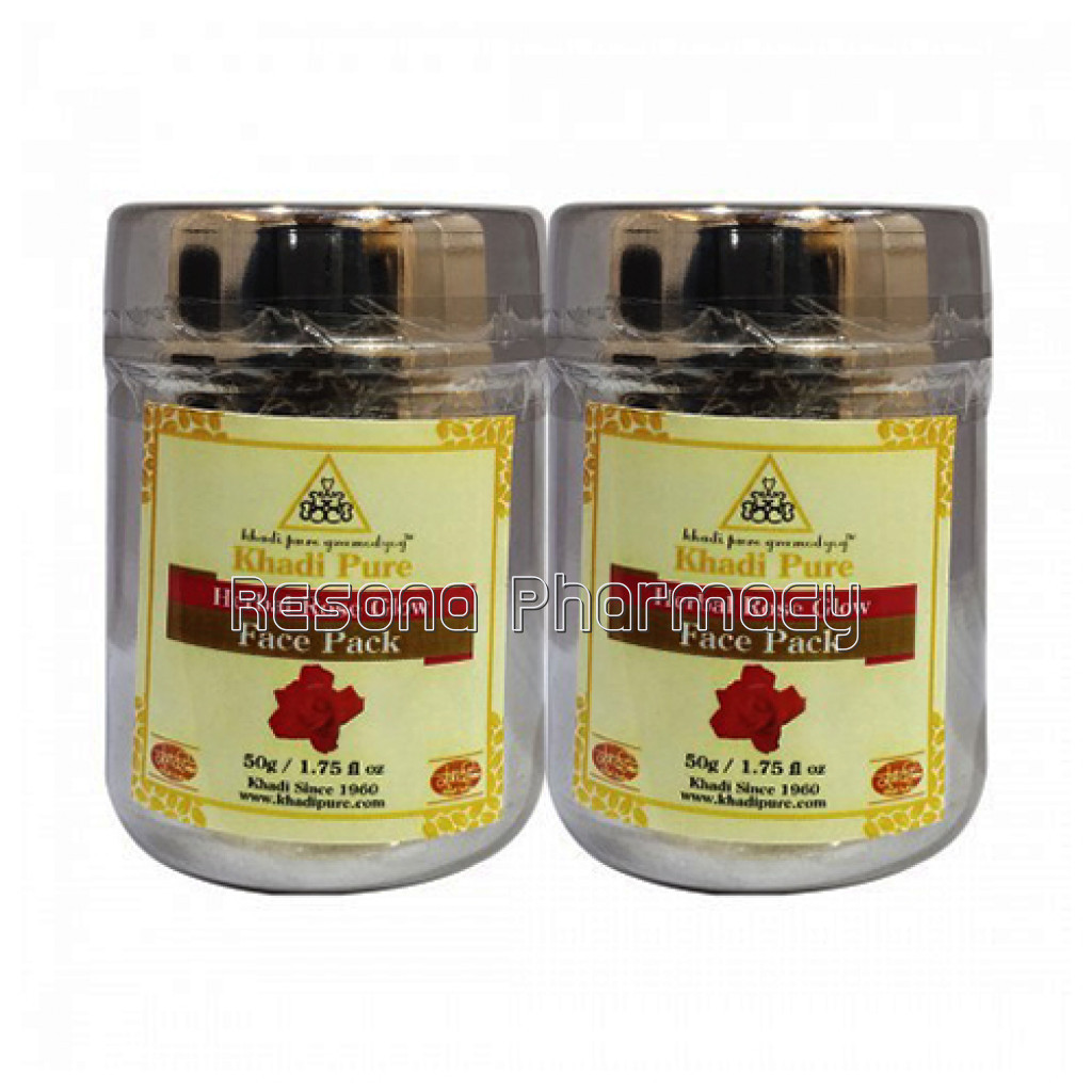 Khadi Pure Herbal Rose Glow Face Pack   50G (Set Of 2)