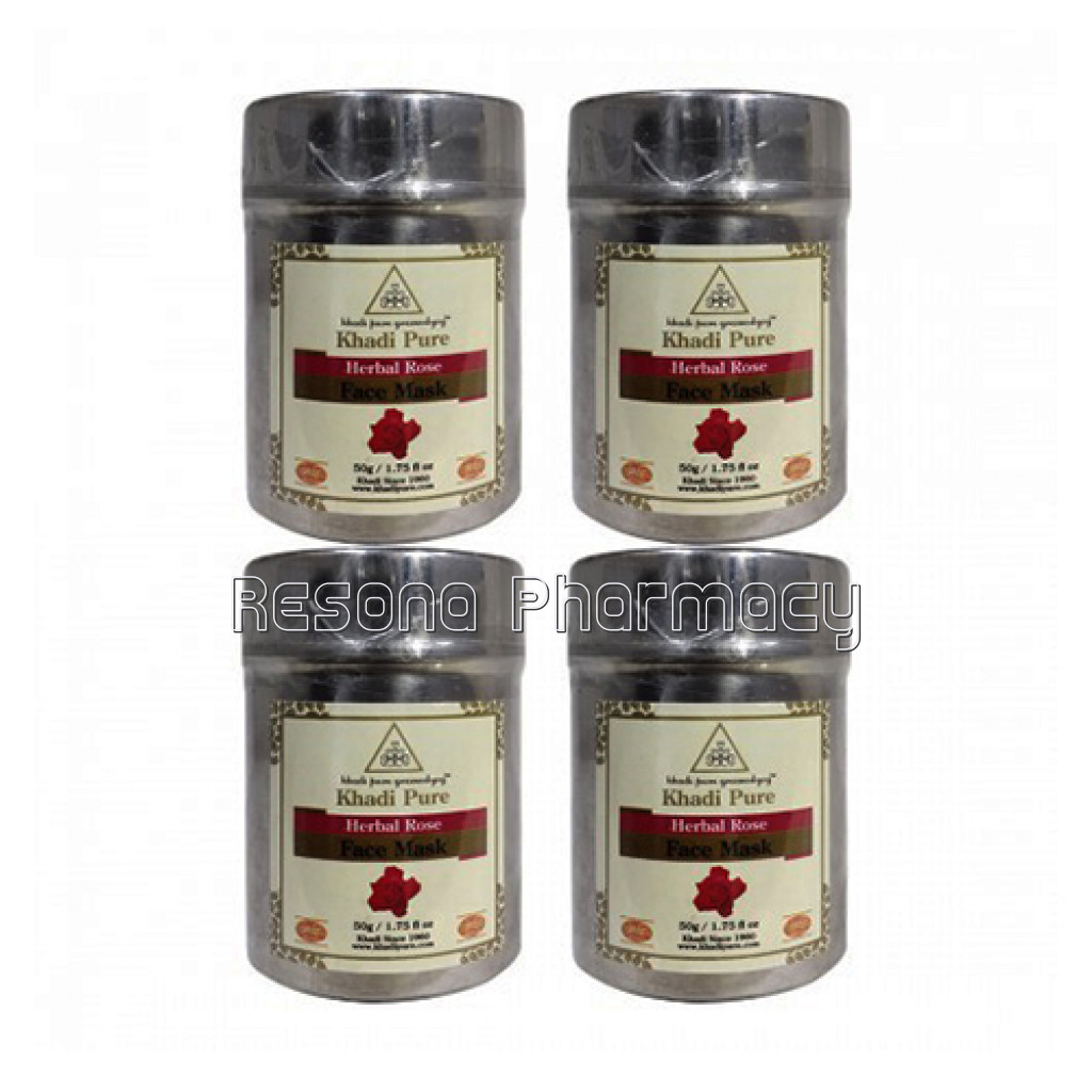 Khadi Pure Herbal Rose Face Mask   50G (Set Of 4)