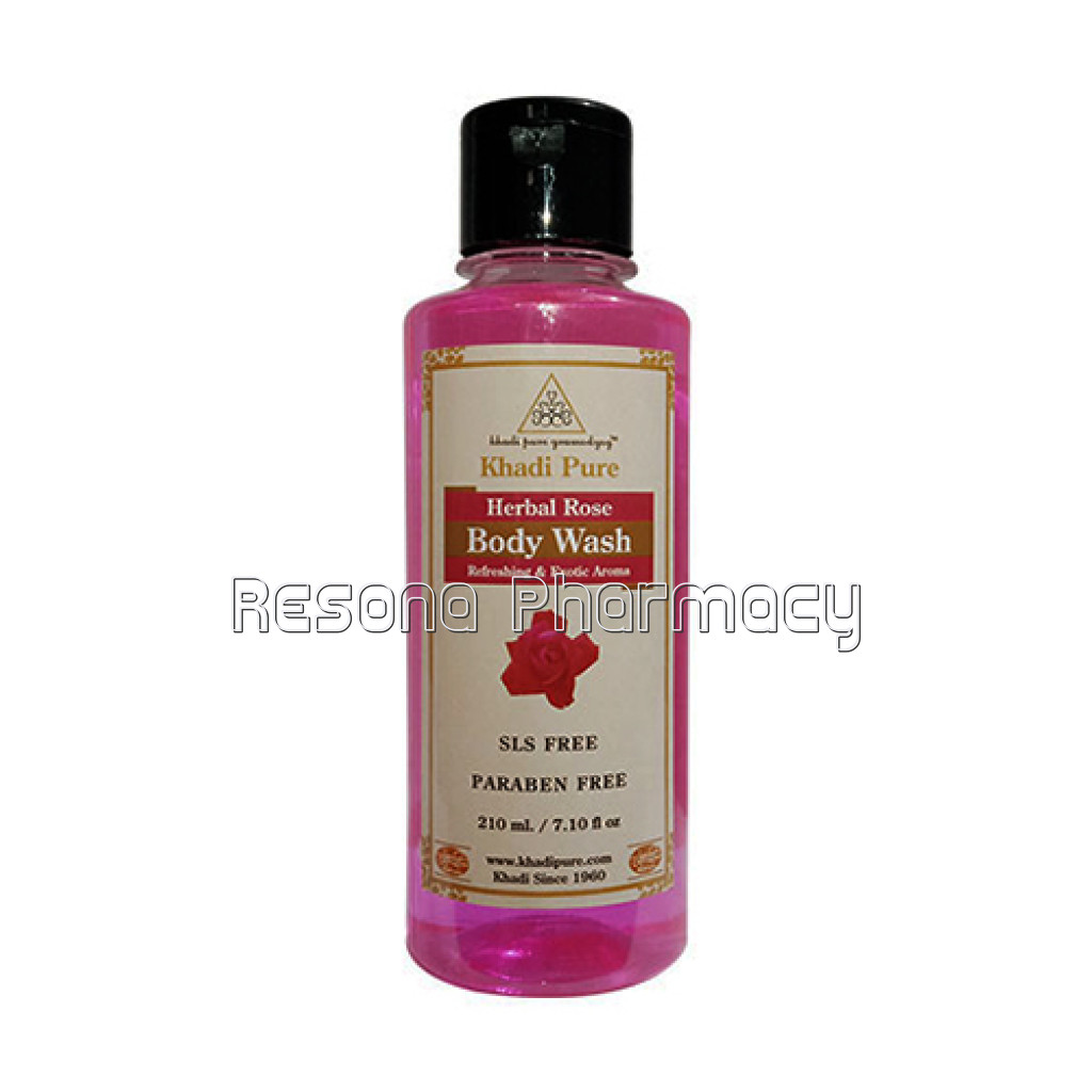 Khadi Pure Herbal Rose Body Wash Sls Paraben Free   210Ml
