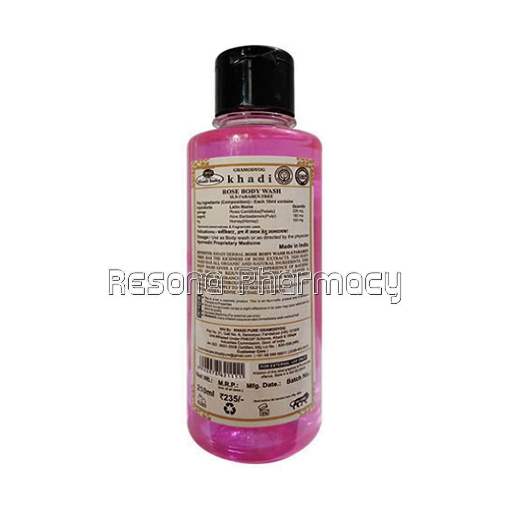 Khadi Pure Herbal Rose Body Wash Sls Paraben Free   210Ml