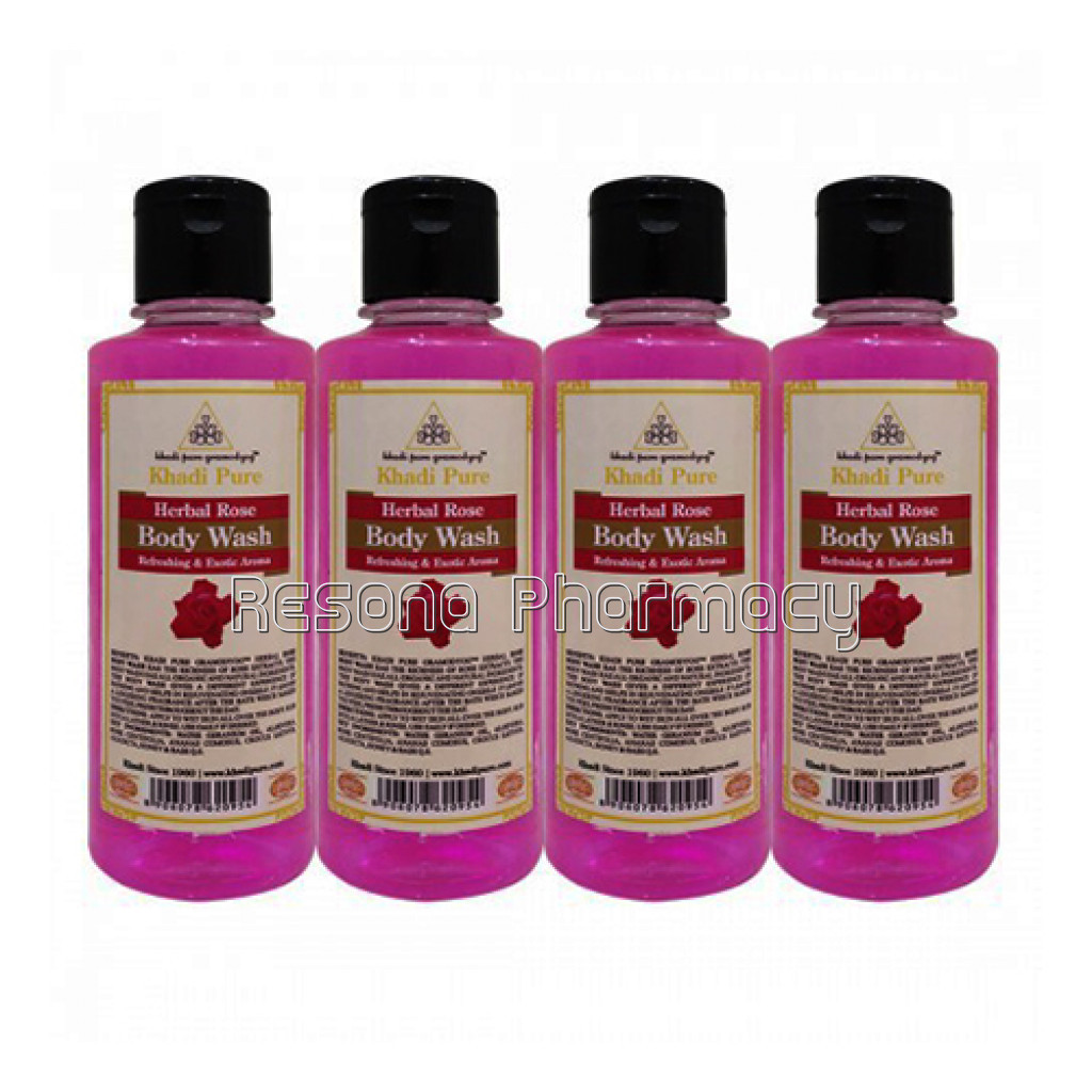Khadi Pure Herbal Rose Body Wash   210Ml (Set Of 4)