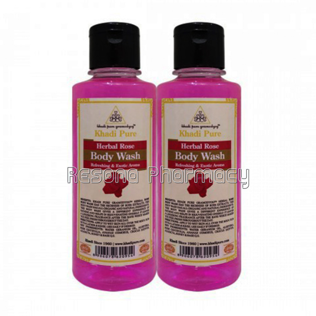 Khadi Pure Herbal Rose Body Wash   210Ml (Set Of 2)