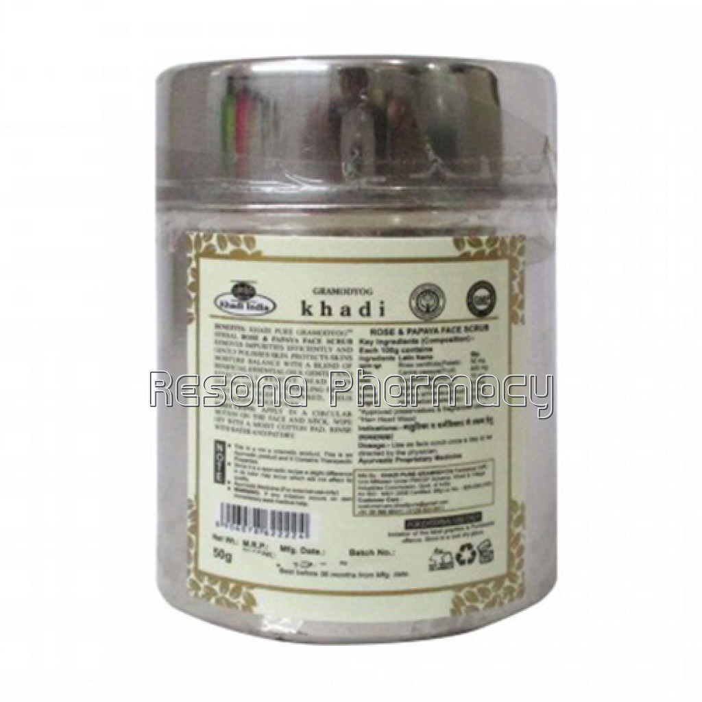 Khadi Pure Herbal Rose and Papaya Face Scrub   50G