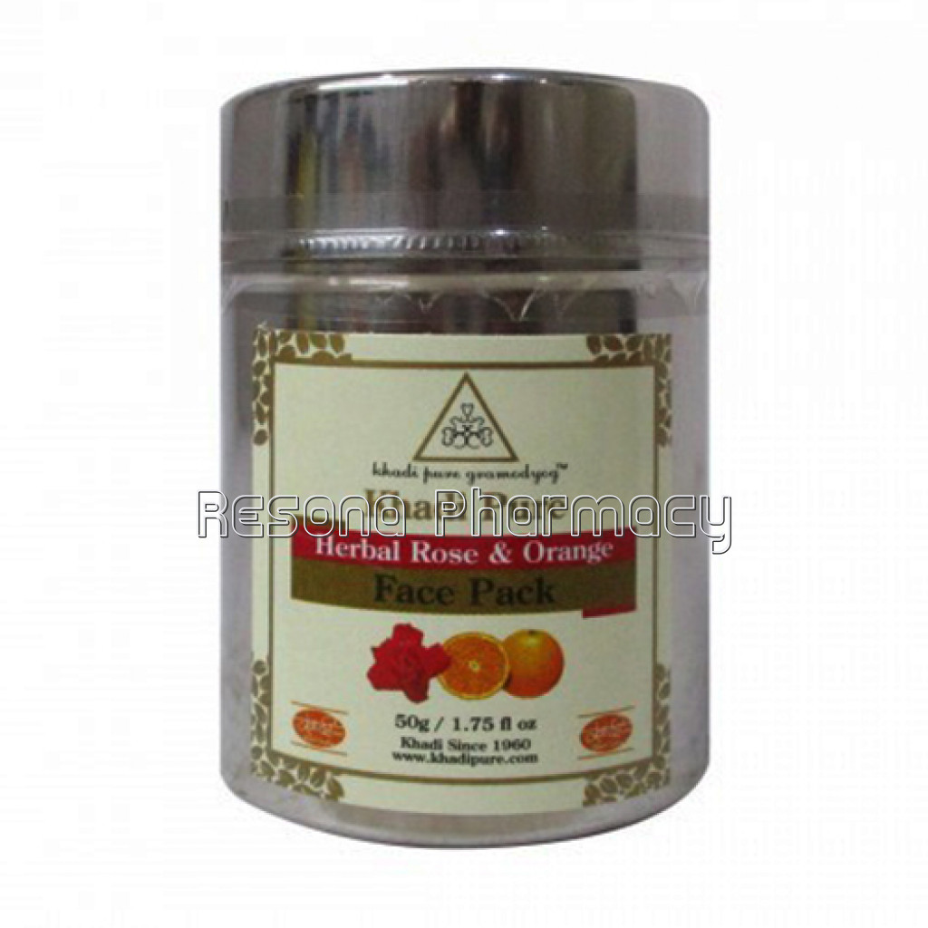 Khadi Pure Herbal Rose and Orange Face Pack   50G