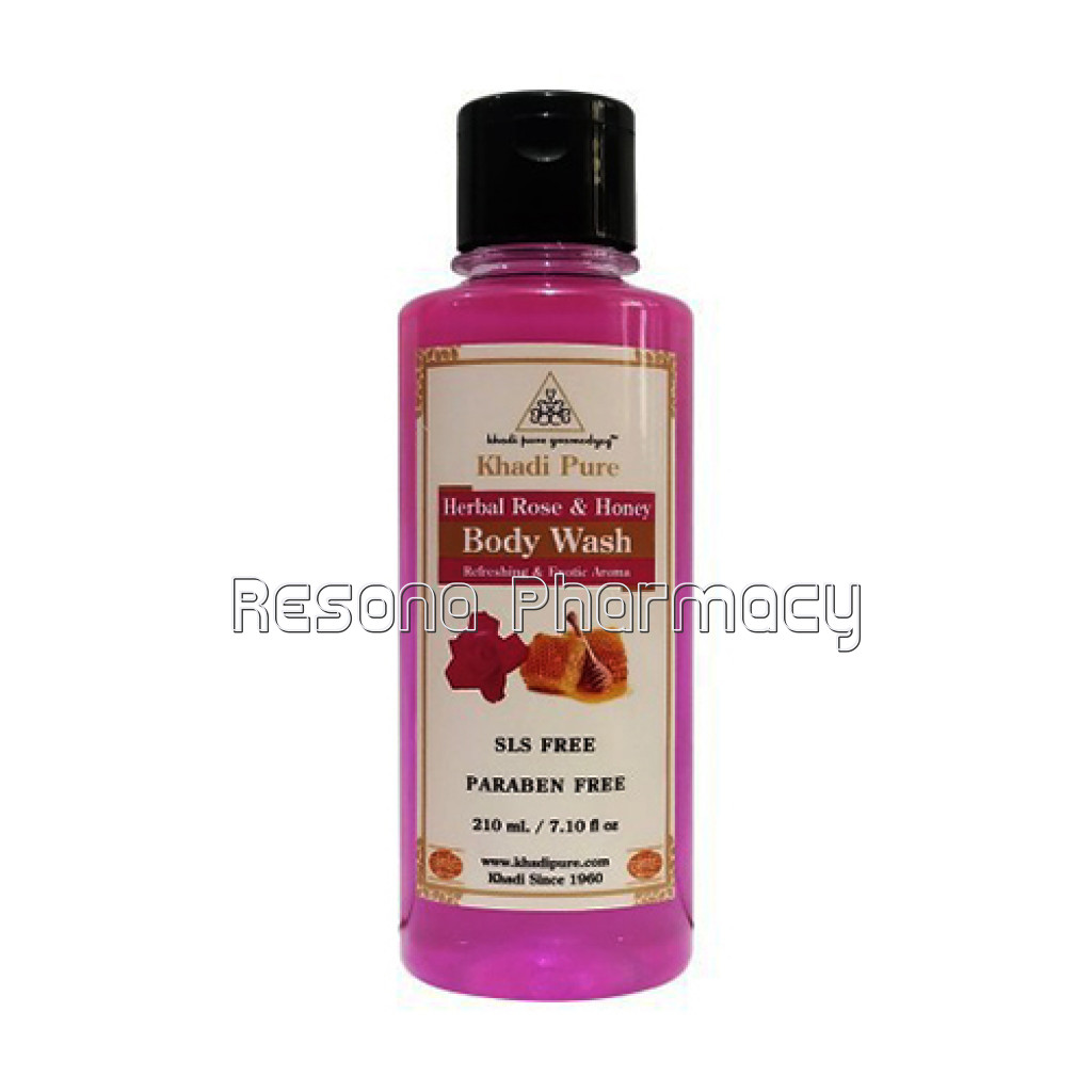 Khadi Pure Herbal Rose and Honey Body Wash Sls Paraben Free   210Ml