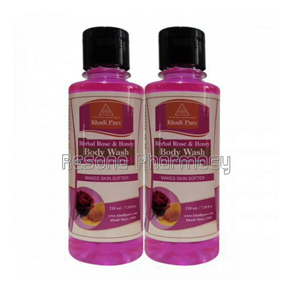 Khadi Pure Herbal Rose and Honey Body Wash   210Ml. (Set Of 2)