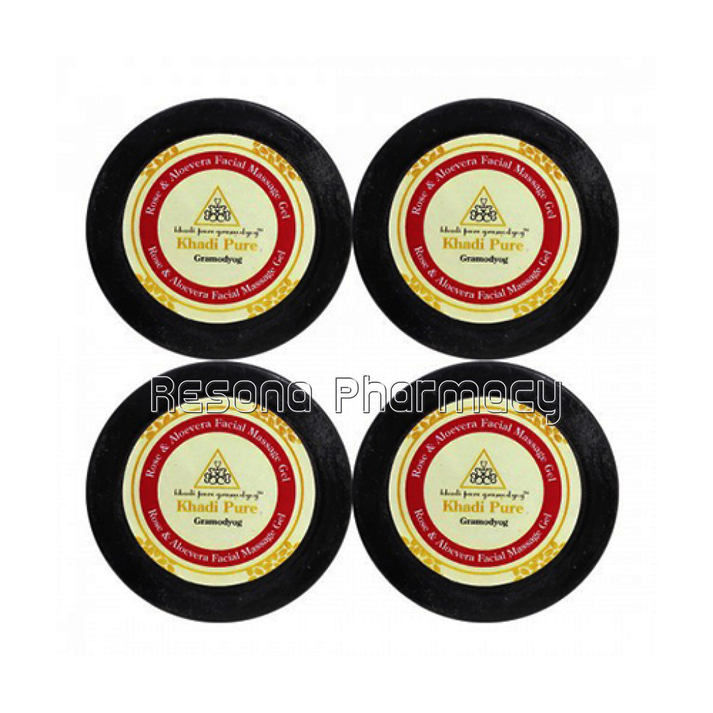 Khadi Pure Herbal Rose and Aloevera Face Massage Gel   100G (Set Of 4)