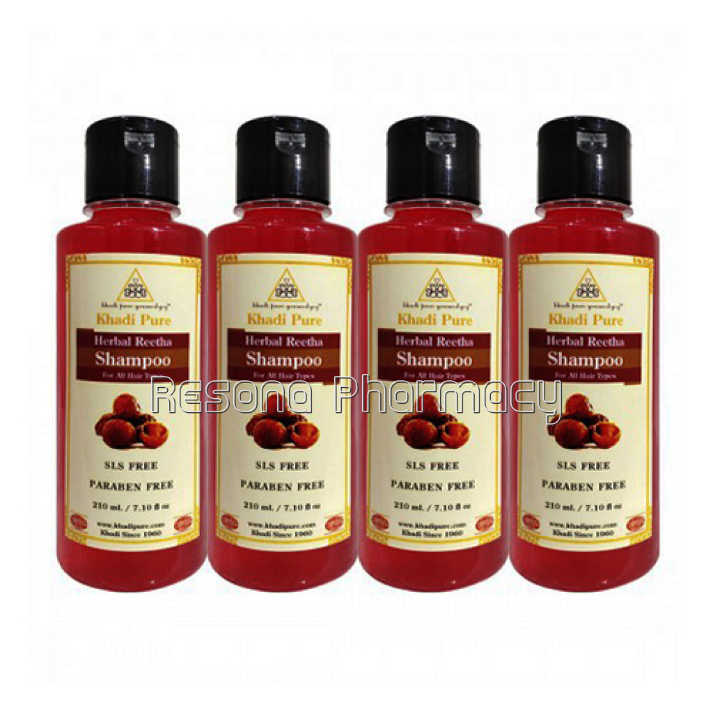 Khadi Pure Herbal Reetha Shampoo Sls Paraben Free   210Ml (Set Of 4)